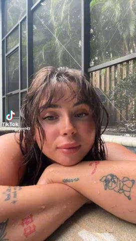 big tits bikini boobs huge tits pool tiktok tits gif