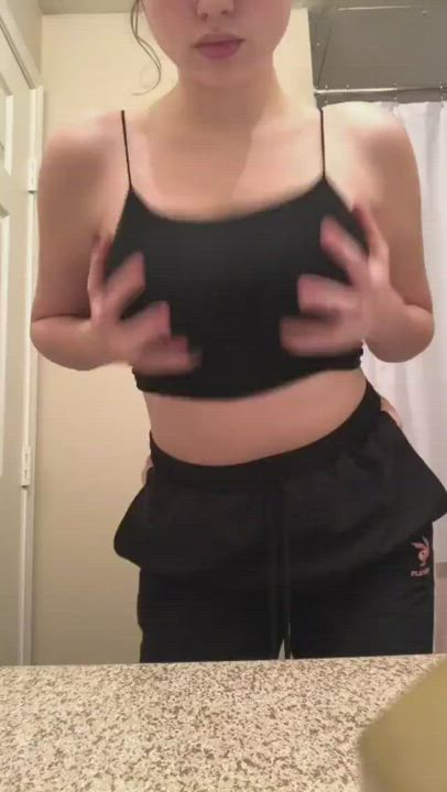 Busty Titty Drop White Girl gif