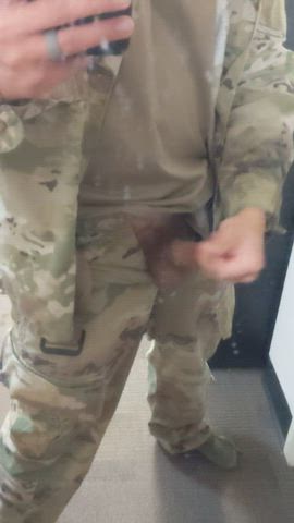 Army Cock Cum Gay Military Uniform gif