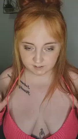 bbw cleavage redhead scottish tease teasing tiktok gif