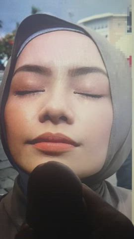 Cum Covered Fucking Hijab Malaysian Muslim Tribute gif