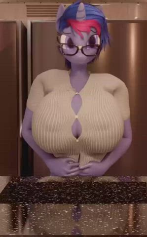 animation big tits boobs cartoon glasses lingerie sfm sheer clothes tits gif