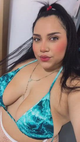 bbw big tits bra hotwife natural tits panties webcam gif