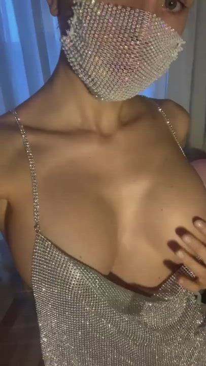 Big Tits Dress Fake Boobs gif