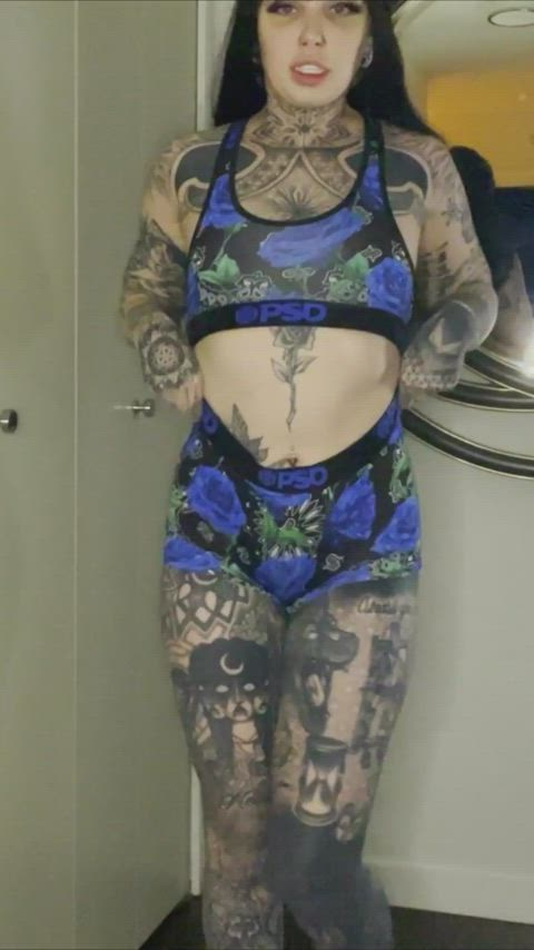 sfw sexy tattoo tattooed underwear gif