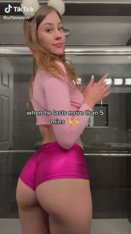 Ass Jiggling Pink Shorts TikTok gif