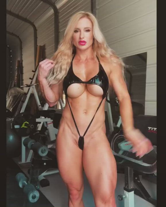 Babe Fitness Muscular Milf gif