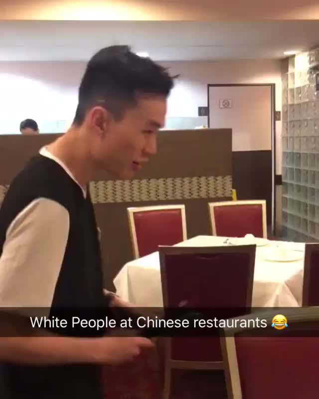 White people at Chinese restaurant