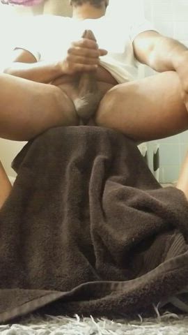 amateur bbc big dick cum cumshot ebony jerk off male masturbation gif