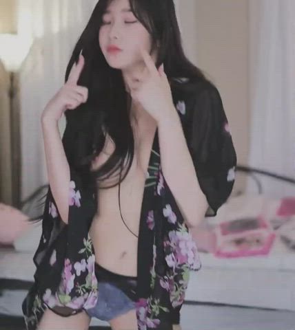 asian cute dancing korean nipples tease teasing teen tits gif