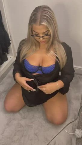 blue british lingerie tease teasing gif