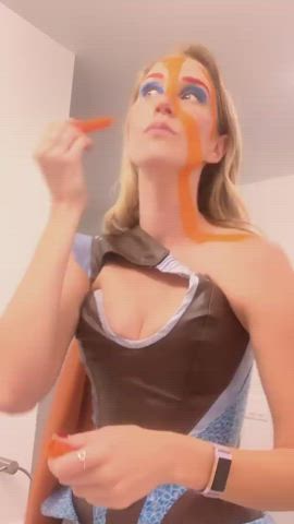Cleavage Costume Natural Tits gif