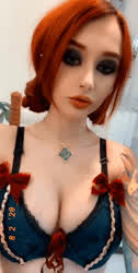 Boobs Cosplay Redhead gif