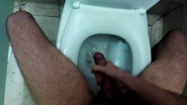 Public toilet wanker