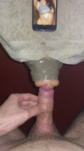 cumshot fleshlight jerk off pov toy toys tribbing tribute gif