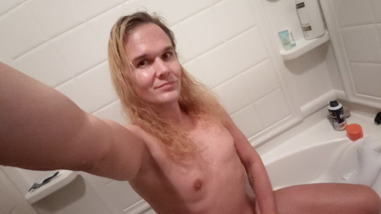 bathroom femboy golden shower pee peeing trans twink gif