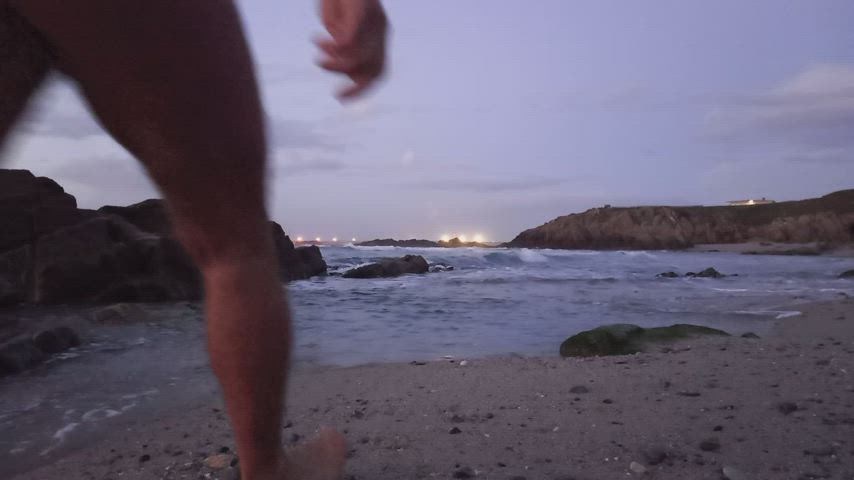 Night bathing at the beach