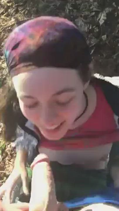 Blowjob Girlfriend Outdoor gif