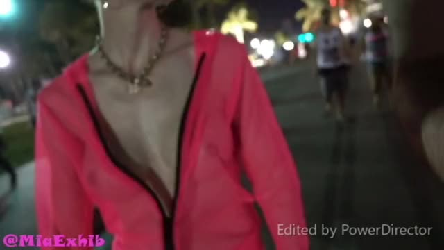 On a busy street with a see-though shirt that barely covered my nipples (OC) [GIF]