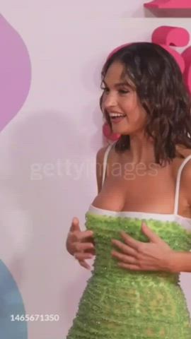 big tits brunette celebrity cleavage lily james natural tits gif