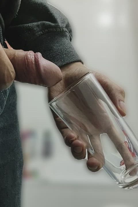 bathroom glass male masturbation piss pissing toilet gif