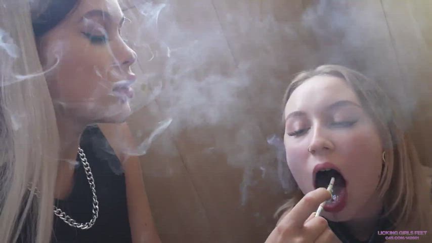 russian screaming slave smoking spit spit on face swallowing gif