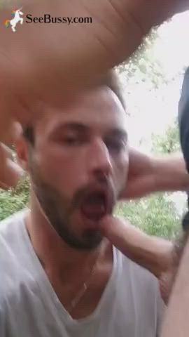 big dick blowjob cock cum cum in mouth cumshot gay homemade outdoor gif
