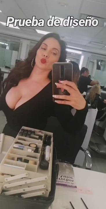 Cleavage Latina Selfie gif