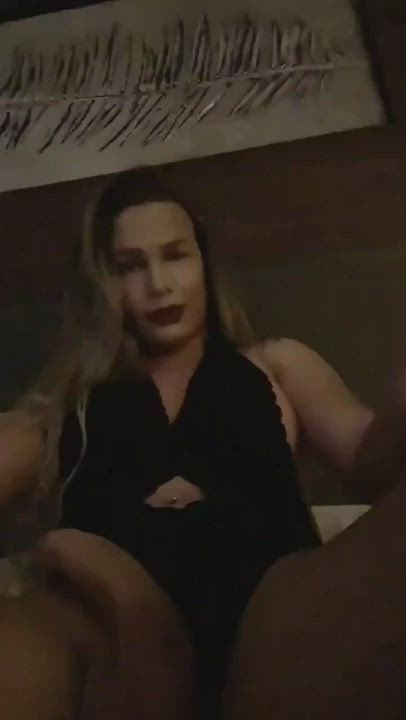 Blonde Boobs Brazilian Cock Erection Flashing Masturbating Teasing Trans gif