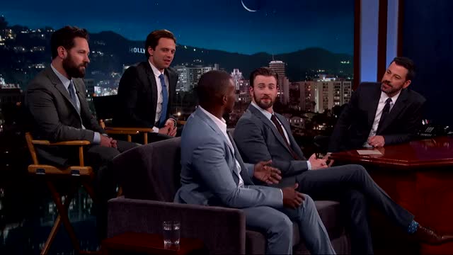 Anthony Mackie touching chris evans sweet spot