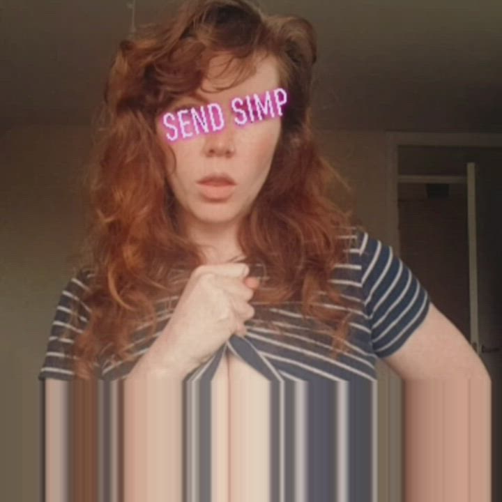 Femdom Goddess Jiggling Redhead Tease Worship gif