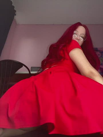 ass ass spread asshole big ass glasses pussy redhead skirt upskirt gif