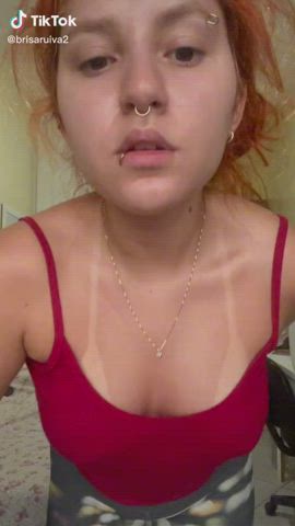 Pierced Pokies Redhead See Through Clothing Tanlines TikTok gif