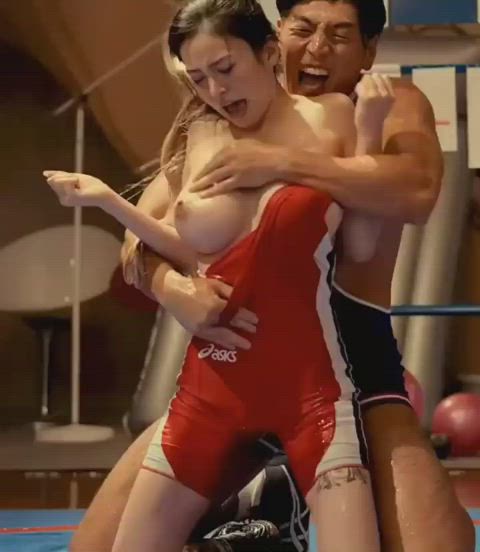 asian big tits gym nipples slow motion gif