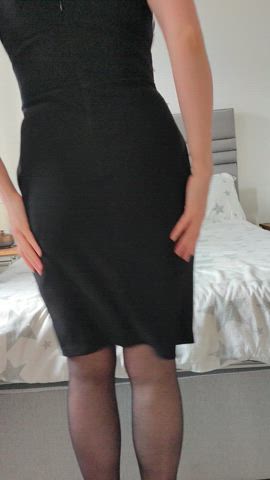 Would you like to see my tights under my dress?