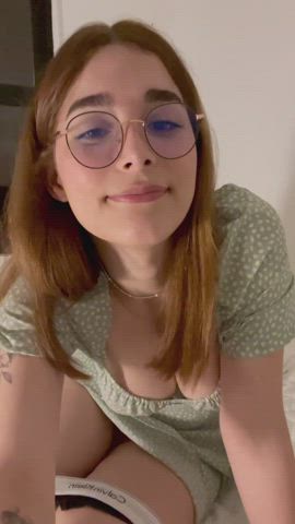 big tits cute dress glasses hispanic latina sex toy trans trans woman gif