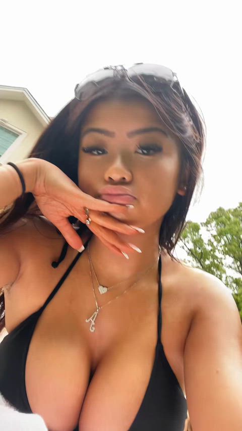 asian big tits bikini brunette cleavage non-nude tiktok tits tik-tok gif