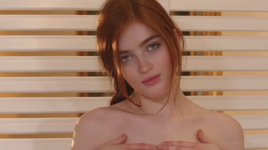 actress celebrity fake redhead small tits teen gif
