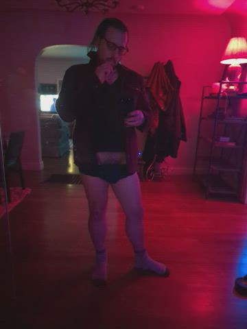 hairy cock smoking underwear gif