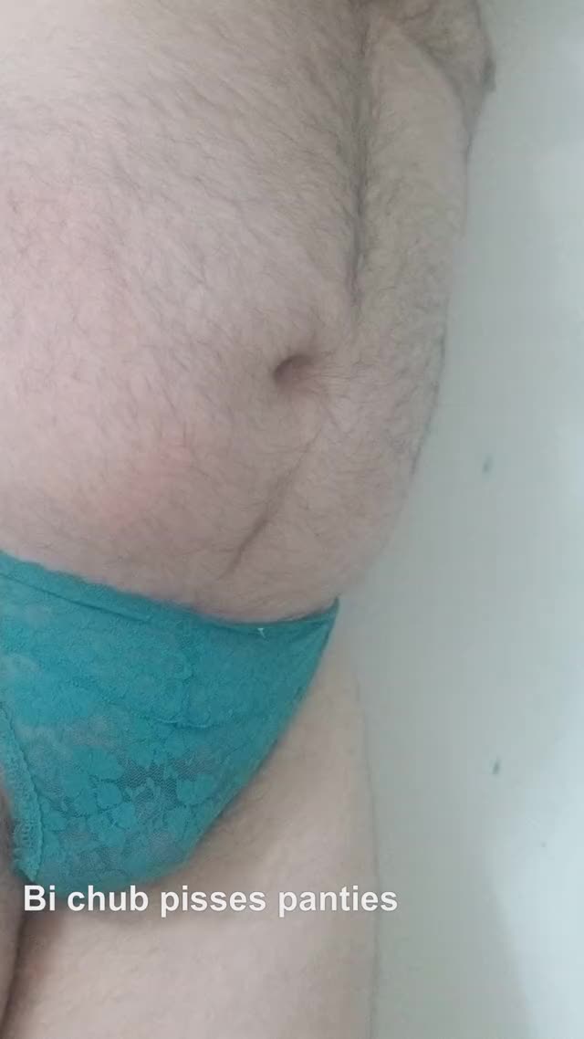 Bi chub wets pretty teal panties.