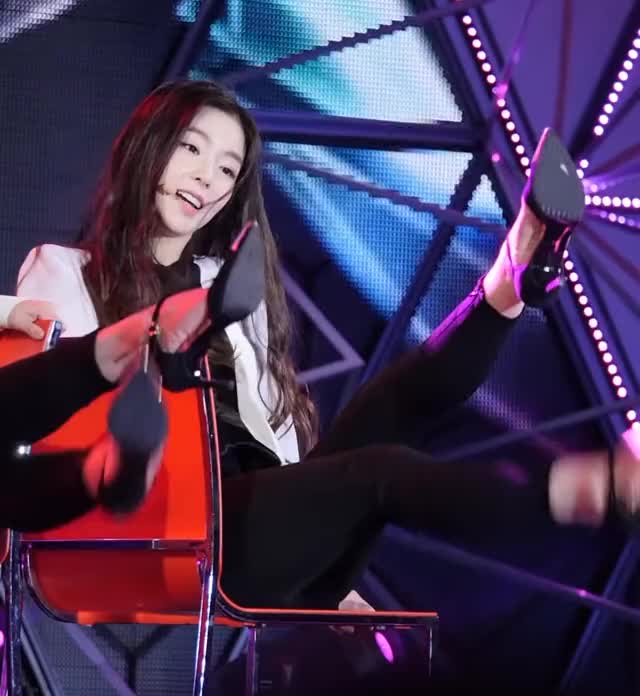 Red Velvet Irene Straddling Her Chair