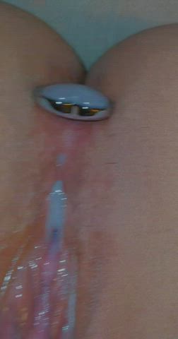 butt plug creamy wet pussy gif