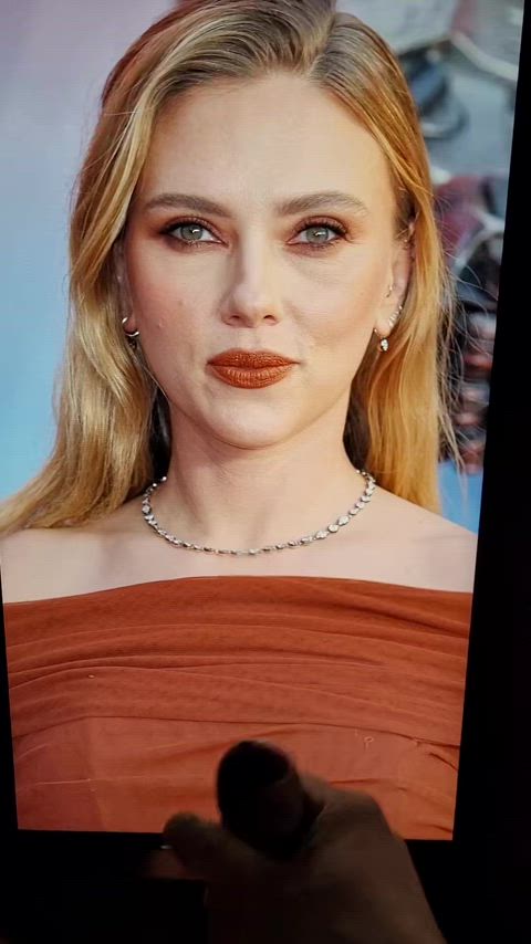 celebrity cum cumshot double cumshot facial scarlett johansson thick cock tribute