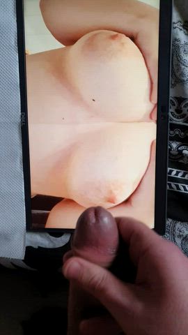 Cum for a fan's tits