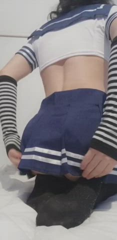 ass femboy skirt gif