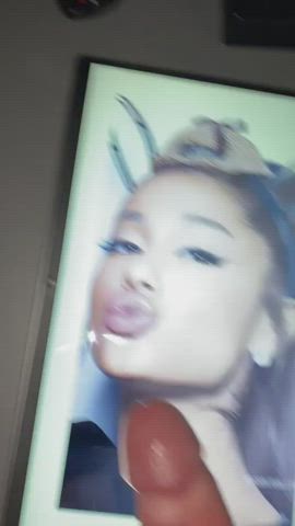 Ariana Grande Cum Cumshot Tribute gif