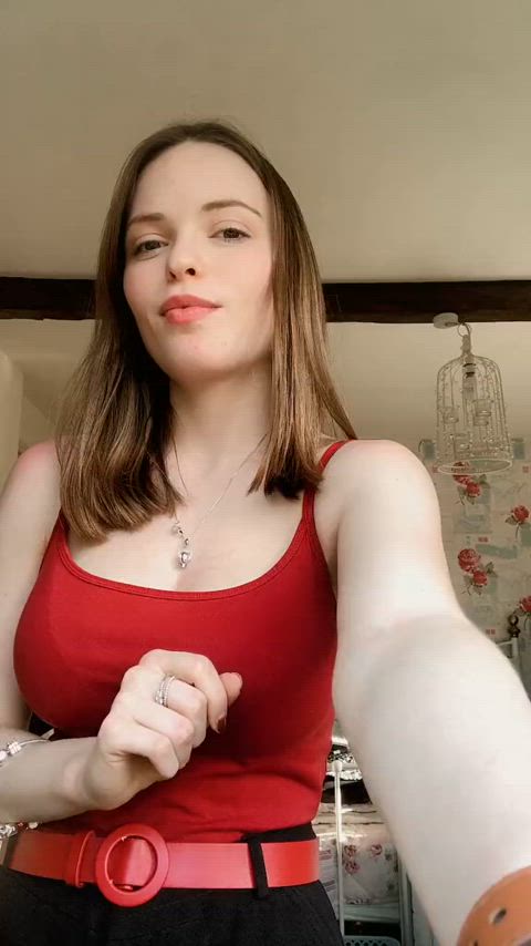 british brunette busty tiktok wholesome gif