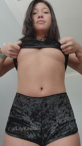 kawaii girl selfie titty drop gif