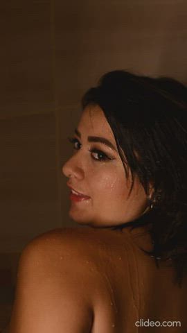 amateur bathroom latina milf model sensual shower gif