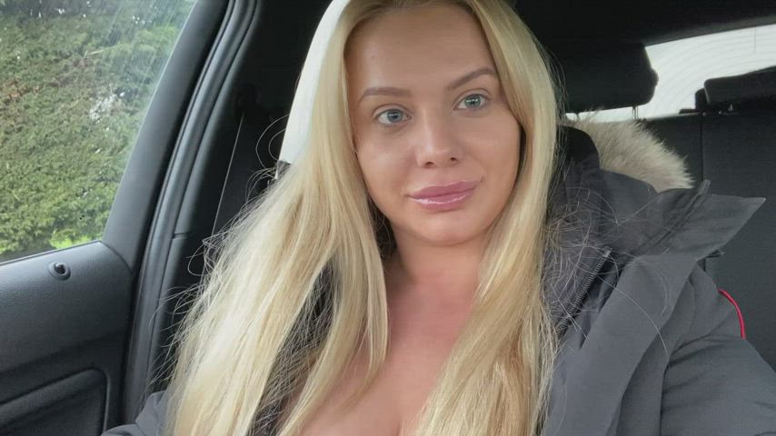 First car public flashing TittyDrop